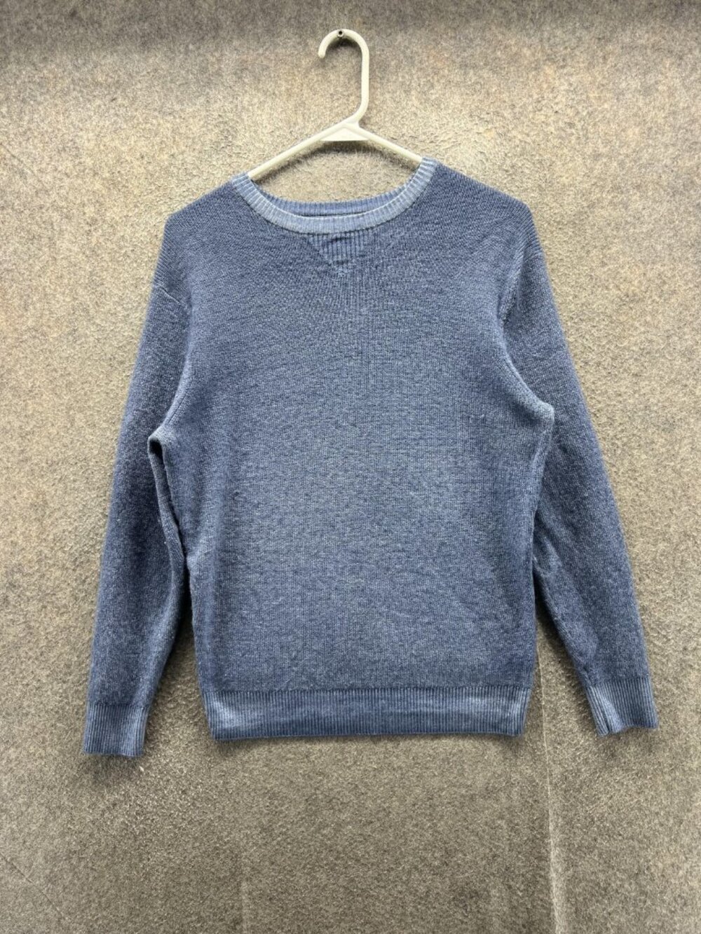 Johnnie-O Sweater Men Medium Blue Crew Neck Merino Wool Knit Pullover Casual